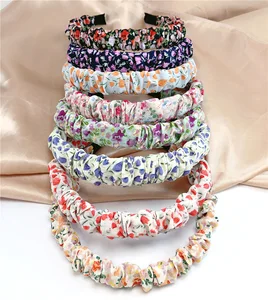 Women Fashion Hairband Suede Knotted Flower Color Headband for Women Fashion Bowknot Hairband Handmade Hoop Hair Accessories