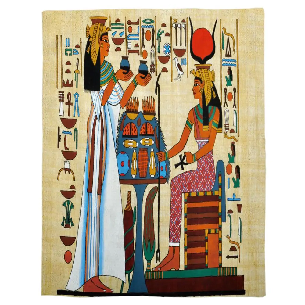 Ретро одеяло Папирус дизайн с элементами древней египетской истории антикварная