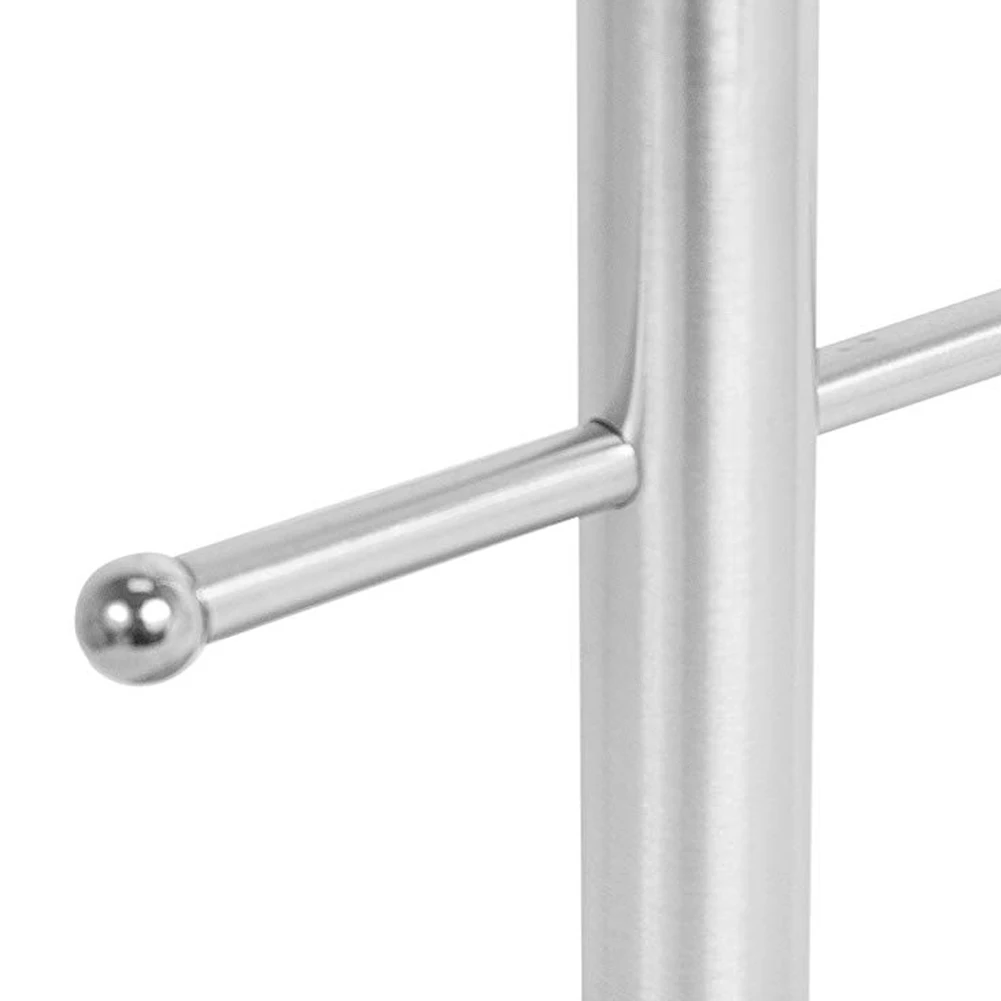 

6 Hooks Freestanding Stainless Steel Hanging Mug Cup Holder Silver Hanging Mug Holder SASI