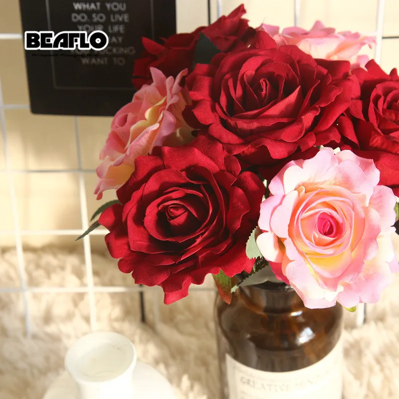 1 шт. Искусственные цветы свежие розы шелковые цветочные искусственные с яркими