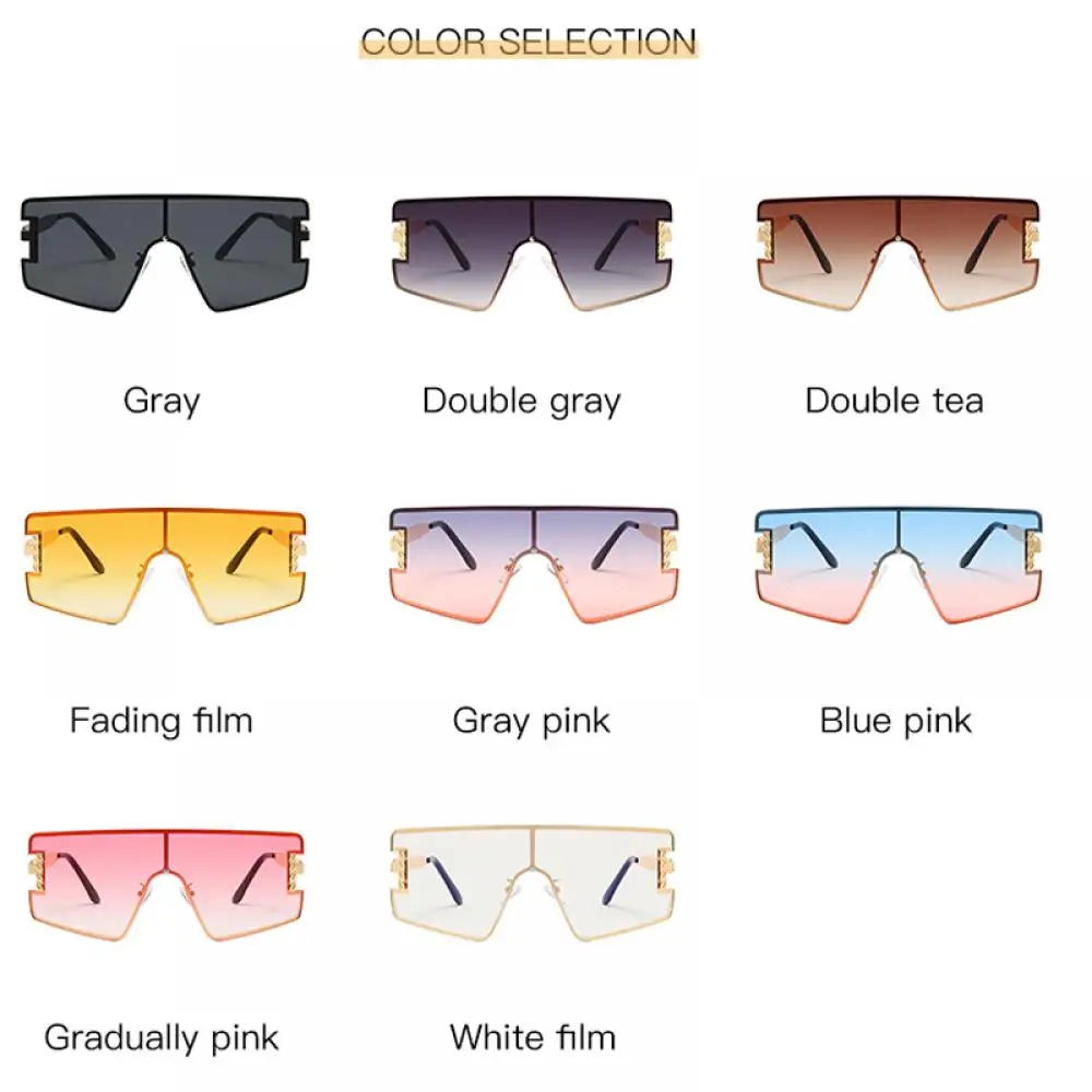 

Trendy Square Big Frame Sunglasses Oversized Women Men Fashion Sun Glasses Flat Top Summer Style Goggles Gradient Brown Lens UV