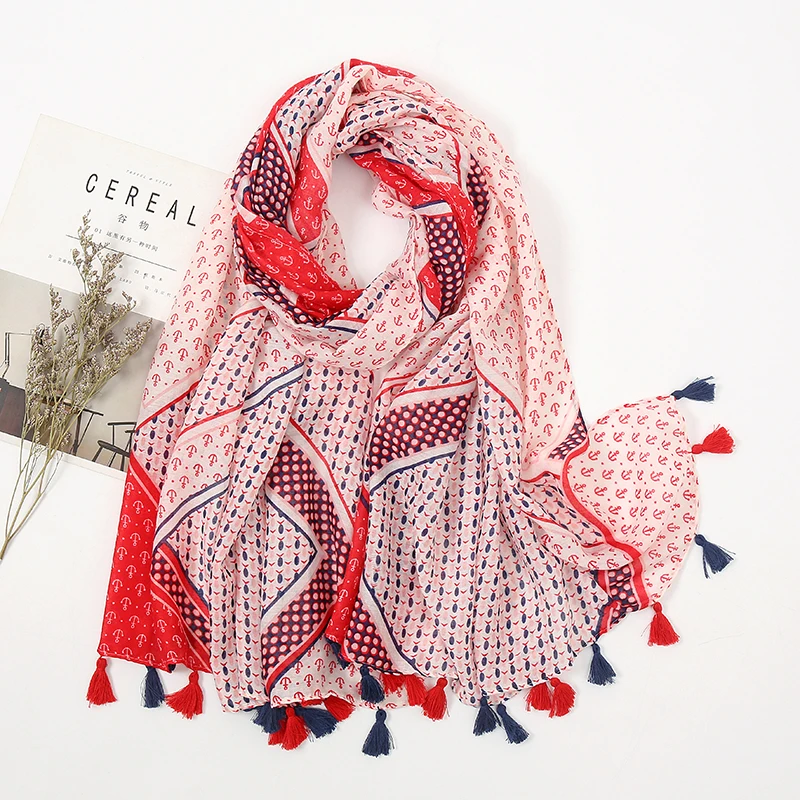

Fashion Ladies Floral Tassel Cotton Shawl Scarf Printed Viscose Women Bufandas Turban Wraps Echarpe Stole Muslim Hijab180*90cm