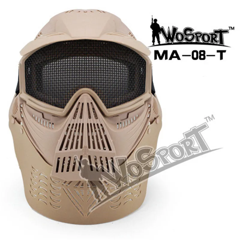 All-round tactical mask head, face and neck protection tactical fencing outdoor protective equipment sunshade helmet images - 6