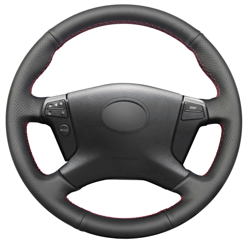 

Hand-stitched Black Artificial Leather Car Steering Wheel Cover for Toyota Avensis 2003 2004 2005 2006 2007 2008