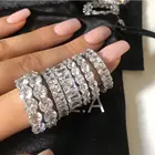 Оптовая продажа, кольцо обещания вечности из стерлингового серебра 925 пробы, AAAAA cz, обручальное свадебное кольцо, ювелирные изделия для вечеринки