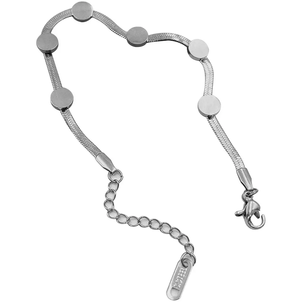 

Titanium Steel Snake Bone Bracelet Korean Light Luxury Disc Stitching Gold-plate Women Bangle 2021 New Jewelry