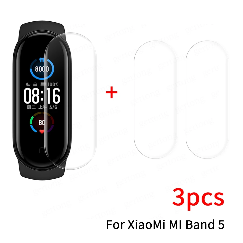 

Защитное стекло для xiaomi mi band 5, защитная пленка для экрана xiaomi mi band 5, аксессуары для смарт-браслета, 3 шт.