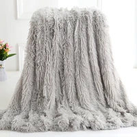 flannel blanket long plush thickening warm winter bed sheet shawl microfiber soft fluffy blanket for bedroom bed sofa freeship