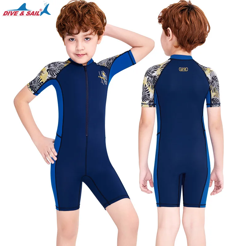 3 цвета один цельный купальный костюм с узором для детей Одежда мальчиков и