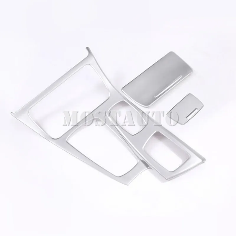 Накладки на внутреннюю консоль для BMW 5 серии F10 F11 2011 2016 3 шт. Серебристые/черные