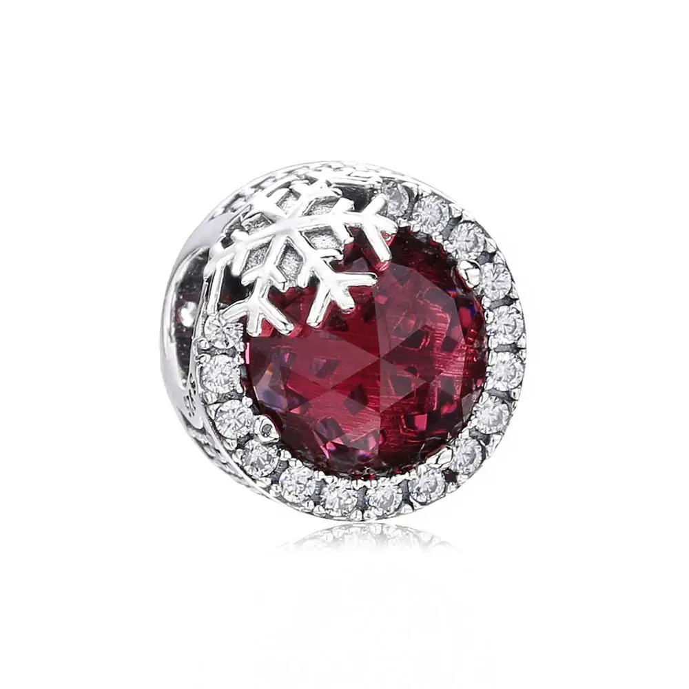 Снежинка Рождественский Хрустальный Бисер Круглый CZ стерлингового серебра 925