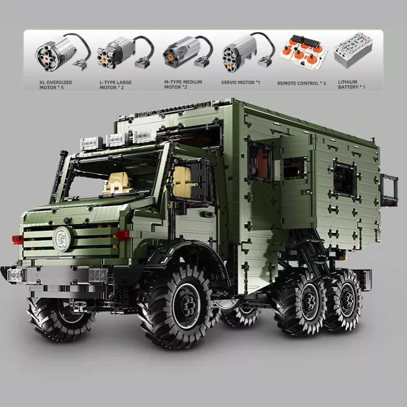 

J907 высокотехнологичная модель автомобиля, моторизованный комадизм, дом на колесах, дом на колесах, сборные кубики, детские рождественские п...