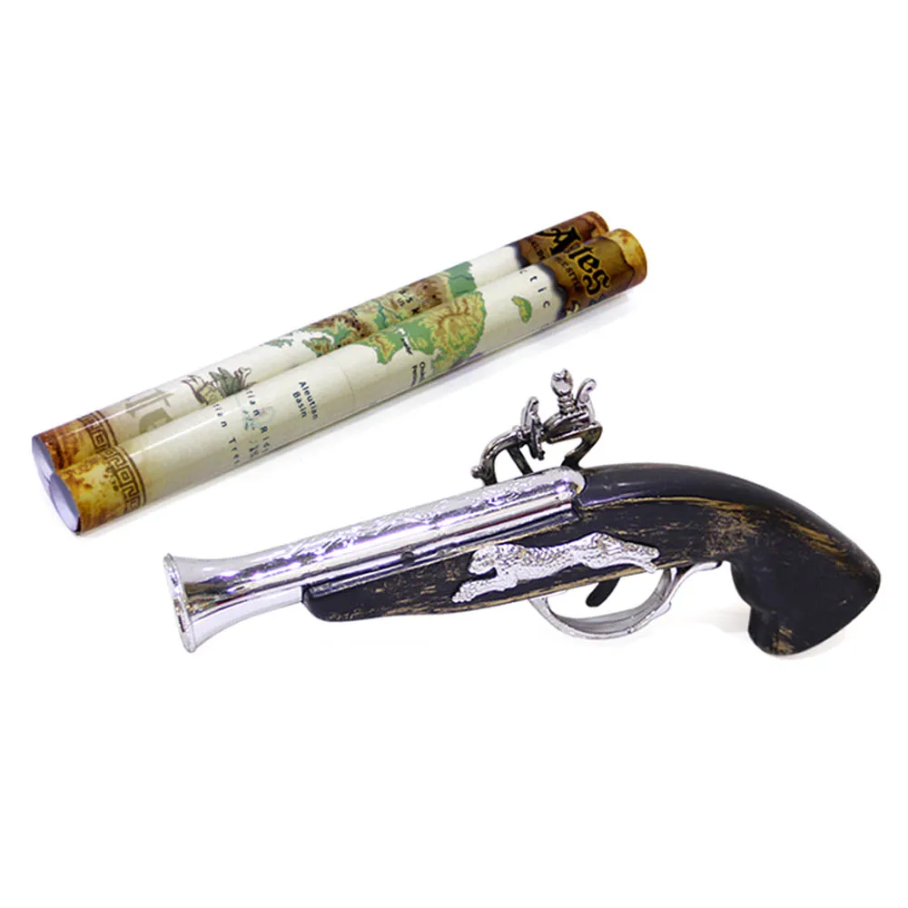 

Besegad 16pcs Halloween Party Costume Pirate Theme Party Supplies Kit Compass Telescopes Mask Hook Gun Toys for Kids Accessories