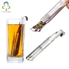 Чайное ситечко, удивительный ситечко из нержавеющей стали, ситечко для заваривания труб, инструмент с сенсорным держателем, ложка для заваривания чая, фильтры кухонные принадлежности ZXH