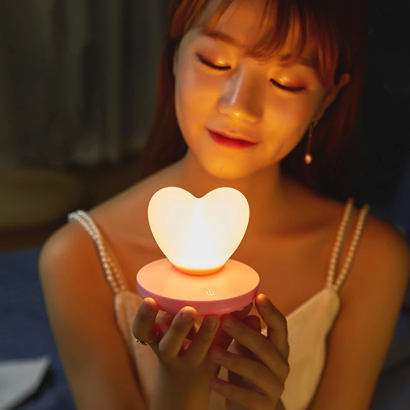 

Night light LED love rose Mini Love Mini rose Silicone night lamp Cute shape USB rechargeable decorative Ambient desk lamp