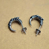 retro trend silver color eagle claw metal earrings mens personality domineering hip hop rock party daily street jewelry gifts