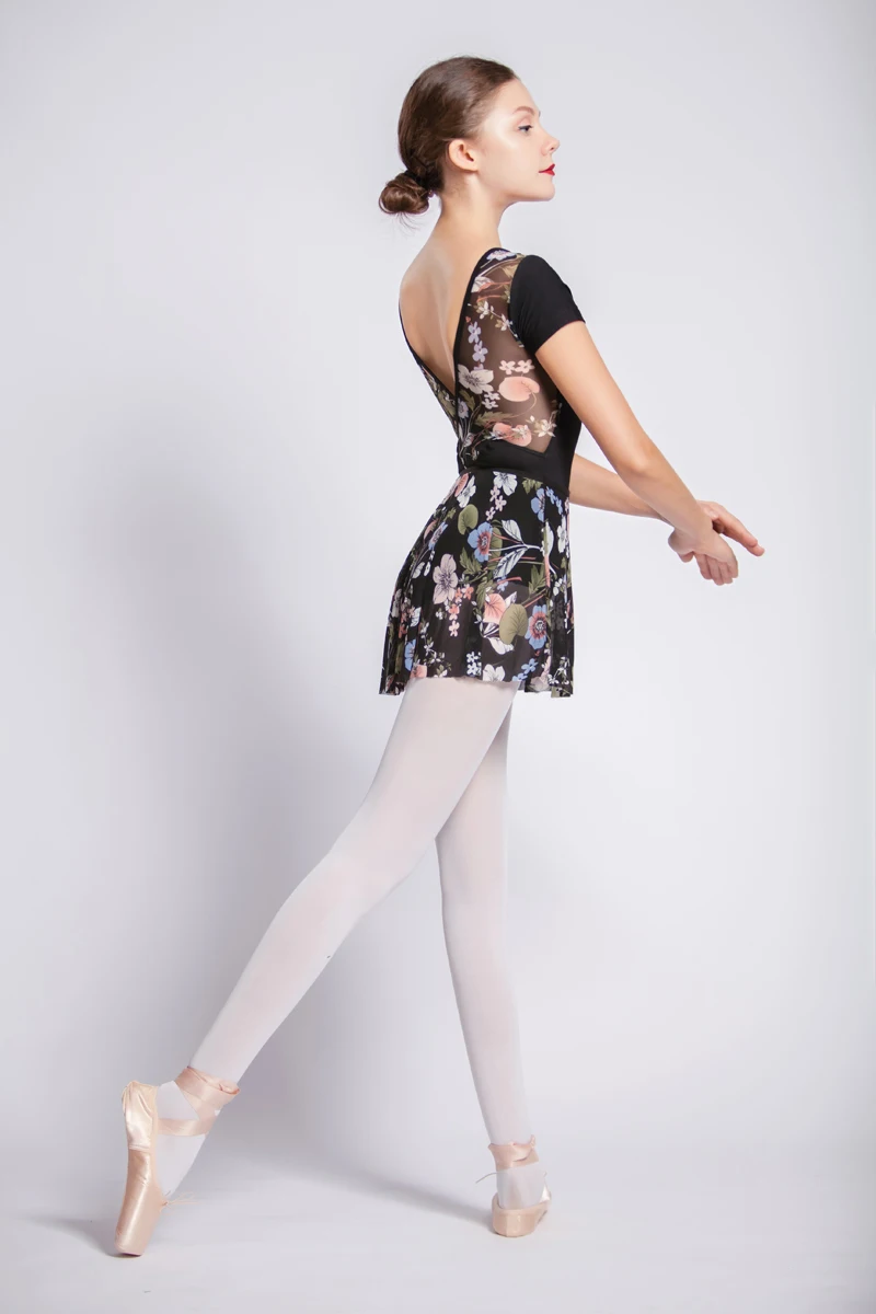 Балетное танцевальное трико с коротким рукавом одежда для балетных танцев