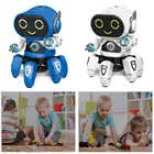 Умный танцевальный робот, электронный танцевальный робот с шестью крапанами со светодиодной музыкой, робот-осьминог, игрушки для мальчиков, детей, подарок на день рождения