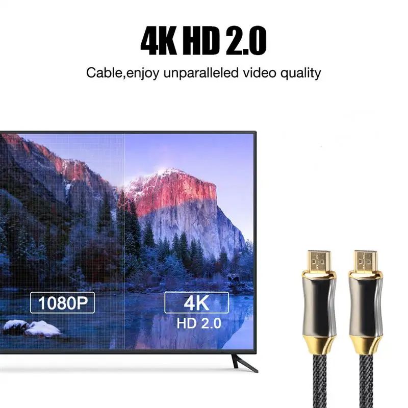 

1M 1.5M 2M 3M 5M 10M 4K HDMI-Compatible 2.0 Cable High Speed Golden Plated Connection Cable Cord For Laptop TV DVD