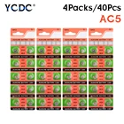 YCDC, 40 шт., батарейки AG5 393 SR754W SR48, 1,55 в для часов AG5 LR754 G5A 193 48 393A, одноразовые батарейки