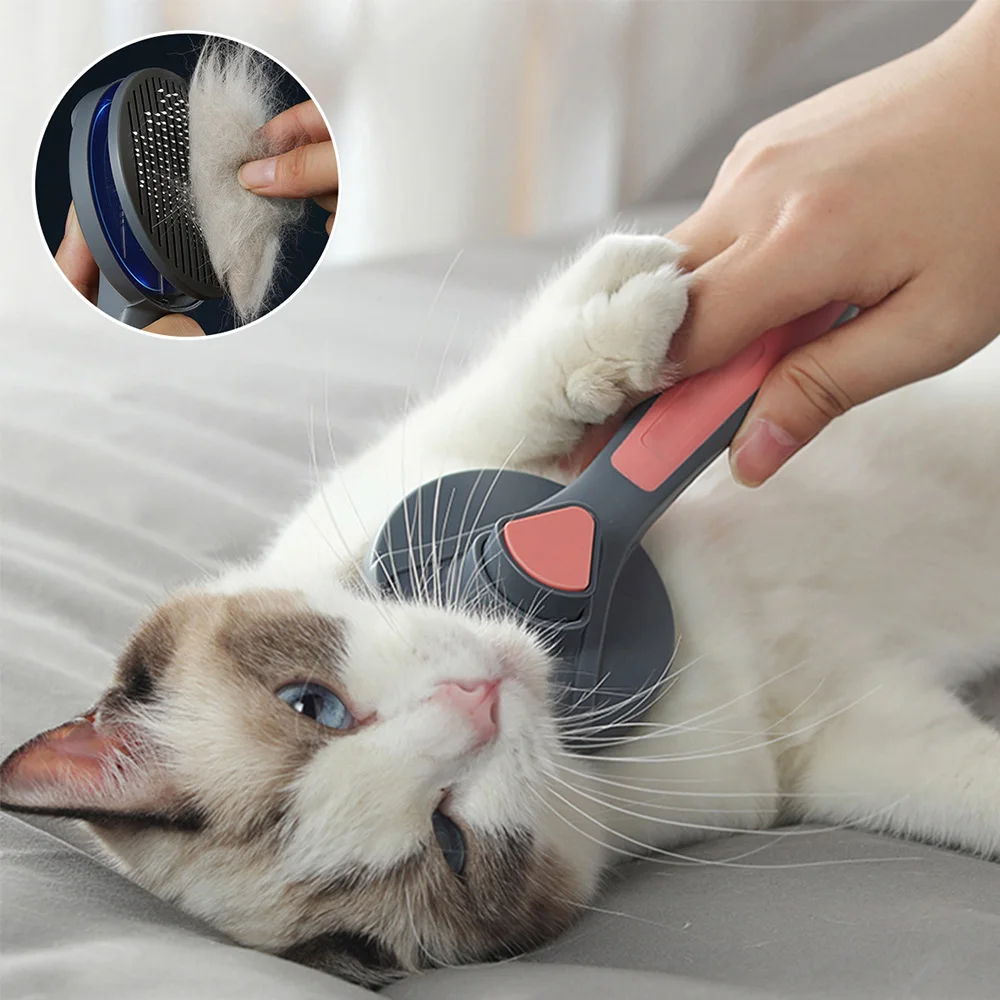 

Cat Brush Dog Comb Hair Removes Pet Hair Comb For Cat Grooming Hair Cleaner Cleaning Beauty Products Self Cleaning Slicker Brush