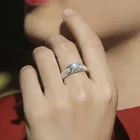 Прошел Diamond тесты идеально Муассанит 925 стерлингового серебра 18K 1ct кольцо с бриллиантом для женщин модные классические ювелирные изделия регулируемое кольцо