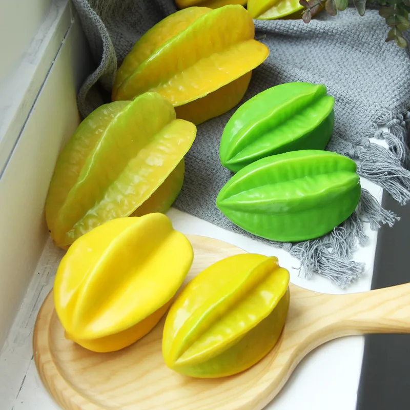 

1Pcs Artificial Starfruit Imitation Fruit Hotel Carambola Restaurant Party Wedding Kids' Toys Room Decor Photography Accessory