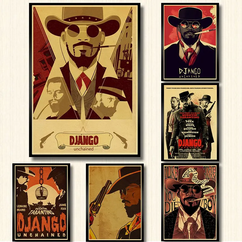 Quentin Tarantino серия фильм Django Unchained постер печать на крафтовой бумаге настенная