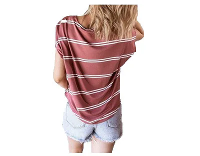 

women tops 90s plus size t shirt woman korean christmas vintage 2020 casual button regular striped harajuku tshirt