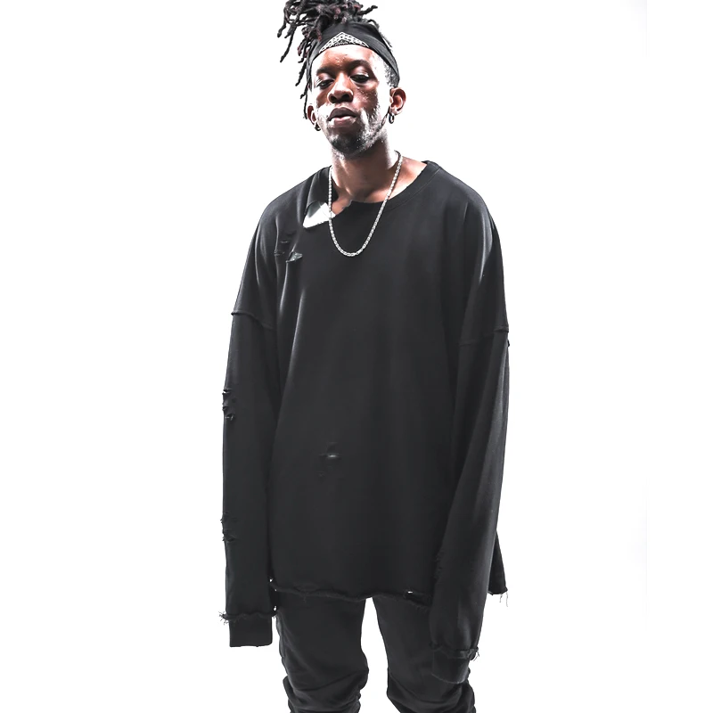 Новое поступление 2019 винтажные потертые мужские толстовки большого размера с