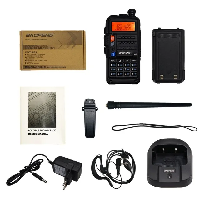 Black With Box Обновленная рация Baofeng UV-5R UV 5R Pro 8 Вт высокомощный CB Ham радио двухдиапазонный УКВ двухстороннее радио UV-5R 10 км Comunicador - Цвет: Black With Box
