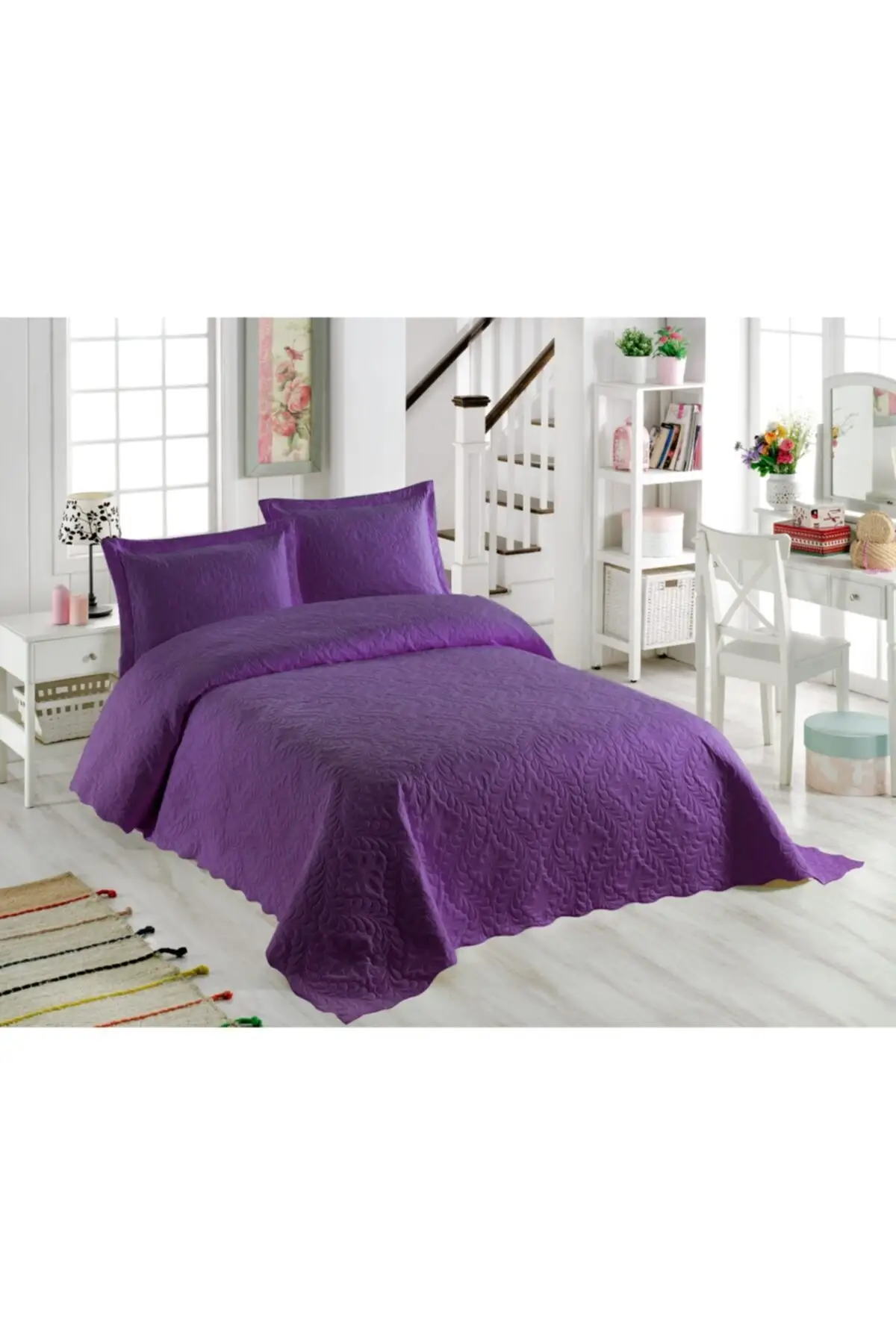 

Double Personality Ultrasonic Bedspread Purple 250x260 arafsz Cotton-Polyester