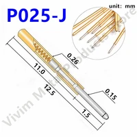 100bag p025 j new durable test needle safety probe metal test needle casing probe casing length degree 12 50mm dia 0 26mm