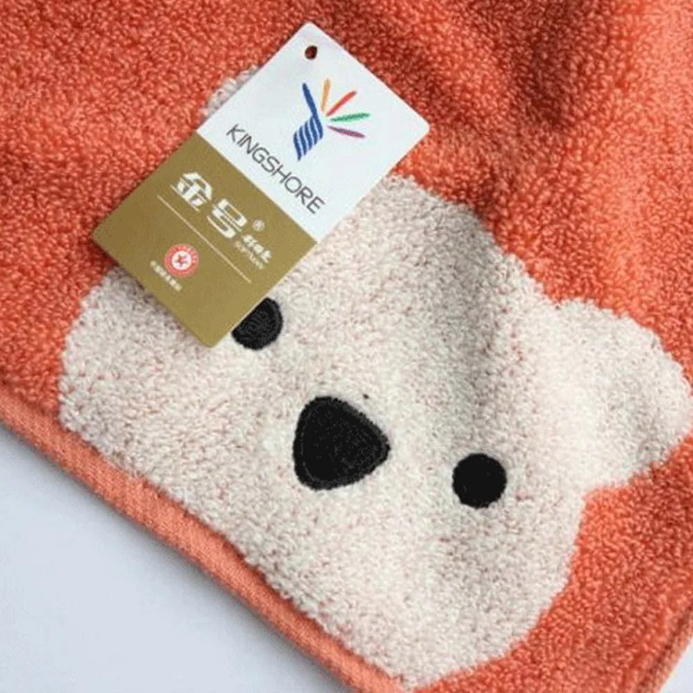 Children Towels Baby Face Towel Cute Cartoon Bear Pattern Hang Hand Towel Soft Cotton Towels Kids Bathroom Products images - 6