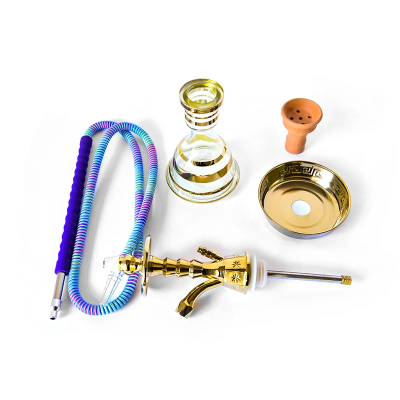 

Arabian Hookah Egyptian Type Alloy Single Pipe Hookah Portable with Bag Travel Type Shisha Pipe