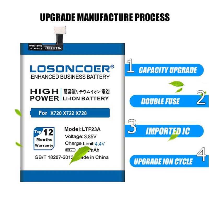LOSONCOER 6000 мАч LTF23A Высококачественный аккумулятор для смартфона Letv Pro3 X728 X722 X720 +