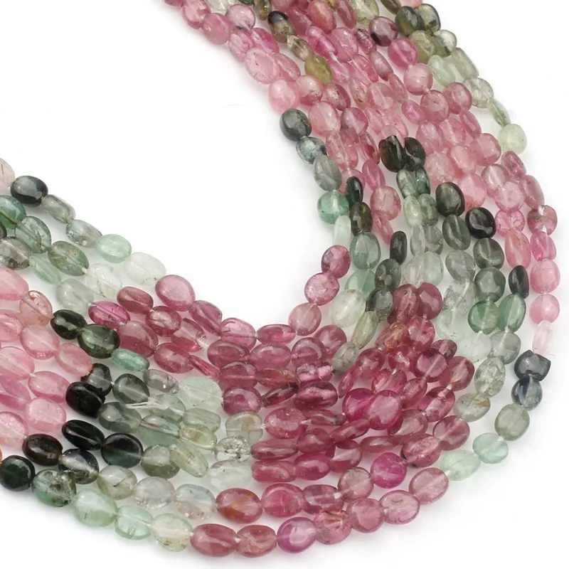 Бусины из натурального камня 3-4 мм Красочные нерегулярные турмалиновые каменные