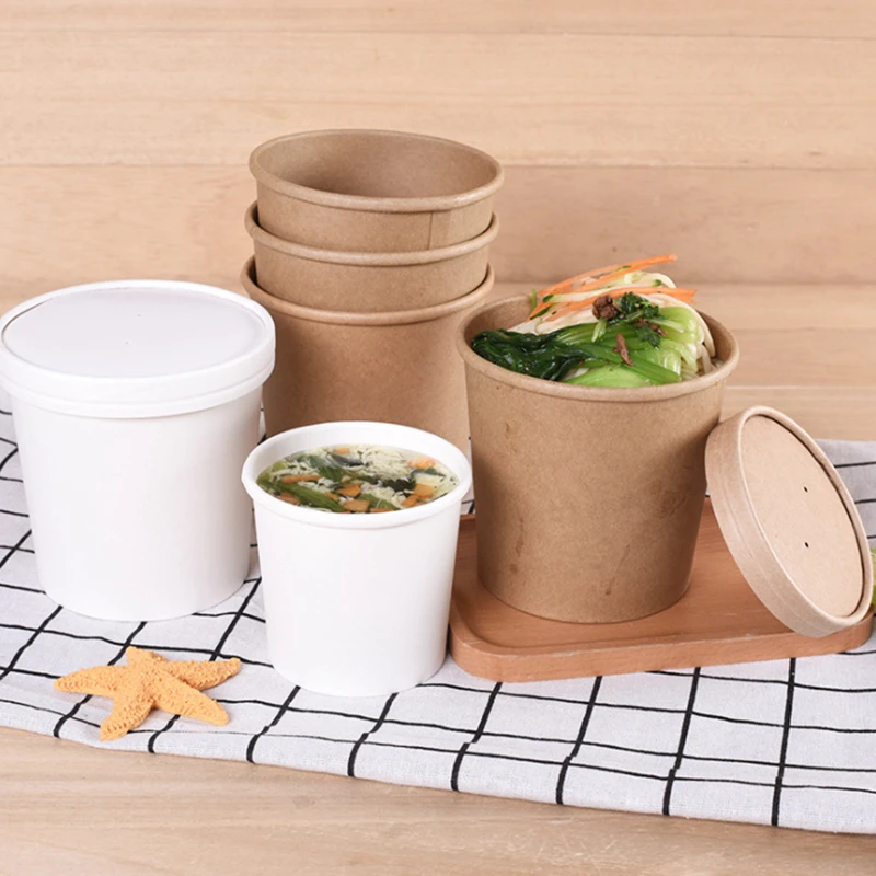 500 шт Одноразовые Стаканчики из крафт бумаги одноразовые стаканчики с крышкой