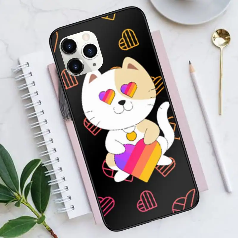 

fashion Likee cat bear love heart Phone Case for iPhone 11 12 mini pro XS MAX 8 7 6 6S Plus X 5S SE 2020 XR