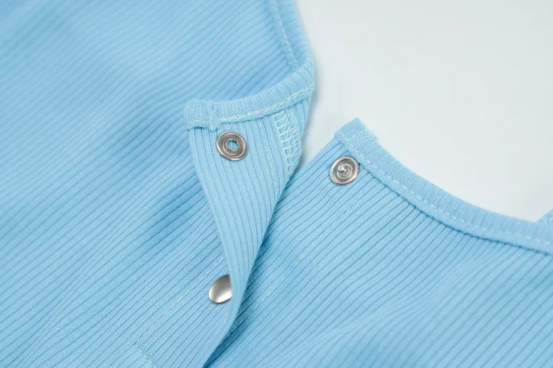 

Summer Women Buttons Two pieces Sexy Bodycon Stretch Clothing set Basic Sling Crop tops Mini Skirts Club Casual Outfits Female