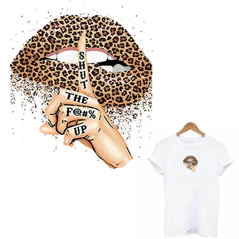 Нашивка с леопардовыми губами на одежду наклейка надписью сделай сам для одежды |