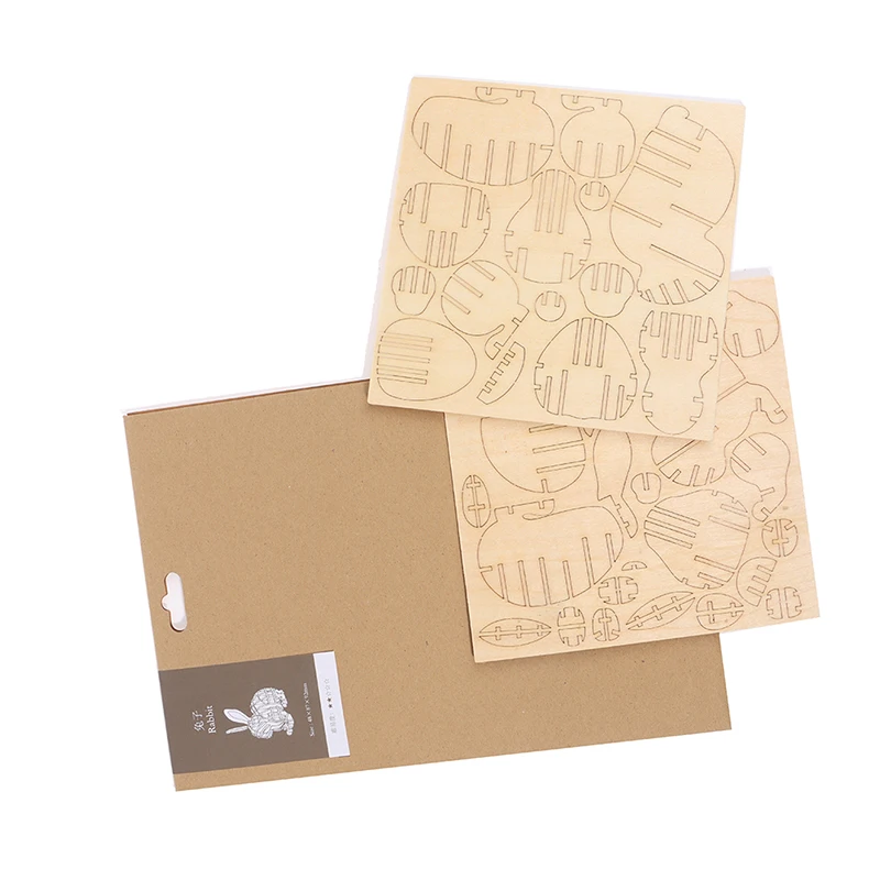 

3D Rabbit Puzzle Assembling Toy Puzzle Handmade Three-dimensional Model Wood Craft Kits Desk Decoration For Children Kid