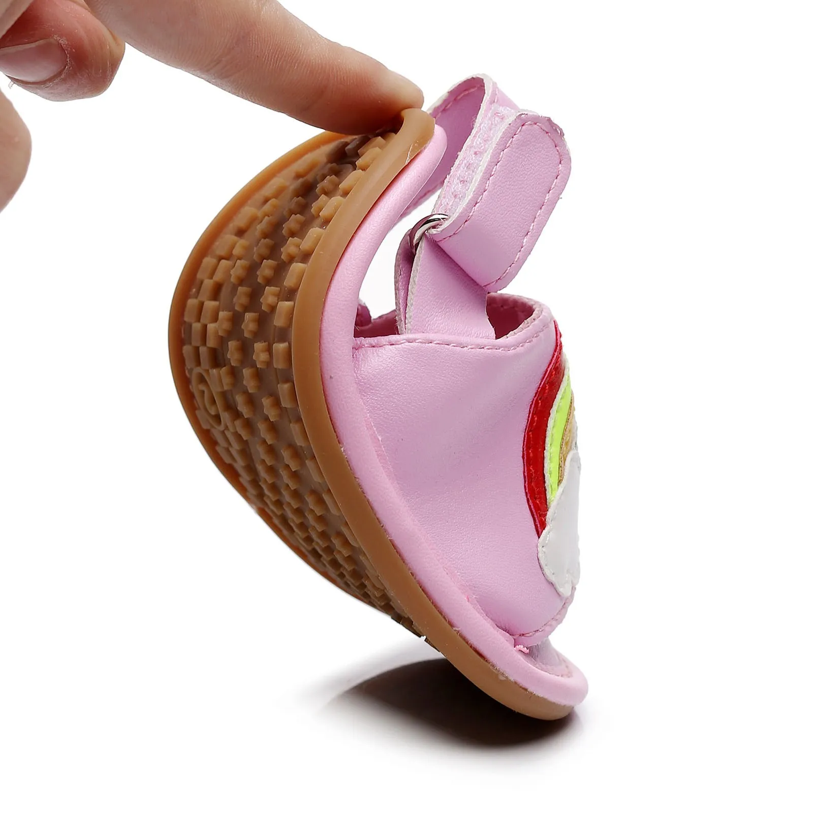 

Fashion Newborn Baby Girls Princess Shoes Rainbow Toddler Summer Sandals PU Non-slip Girls Boys Shoes