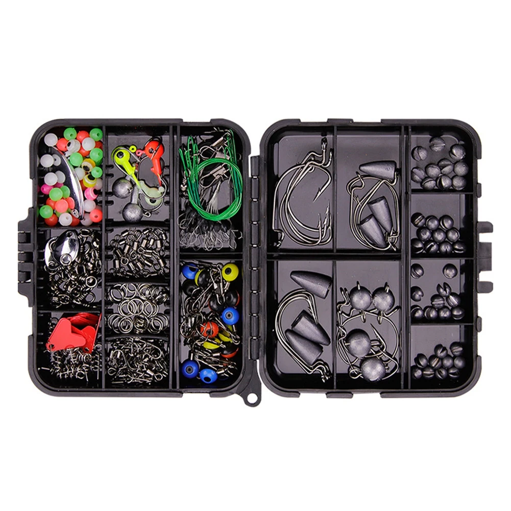 

257pcs/box Fishing Tackles Box Accessories Kit Set With Hooks Snap Sinker Weight For Carp Bait Lure
