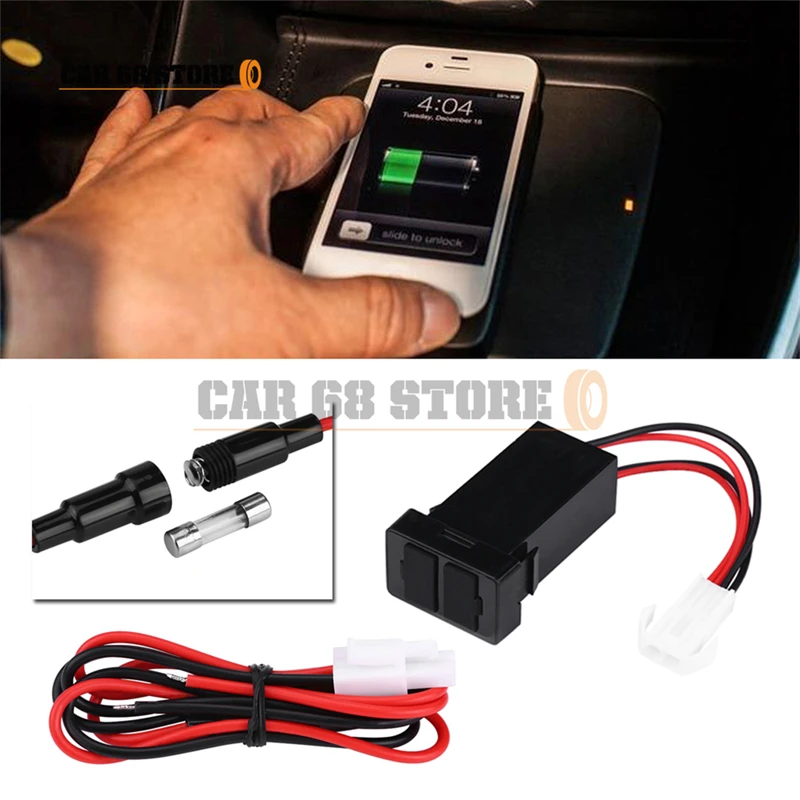 

Автомобильное зарядное устройство с двумя USB-портами, 12-24 В, 2,1 А
