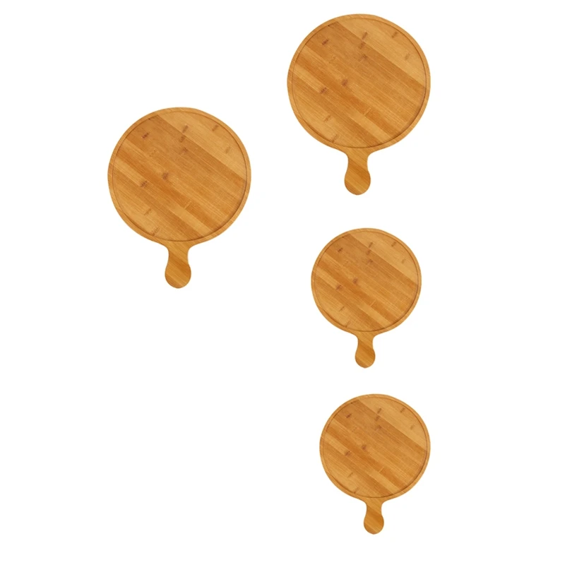 

Bamboo Wooden Round Pizza Tray Cafe Dessert Pizza Tray Baking Pizza Tray