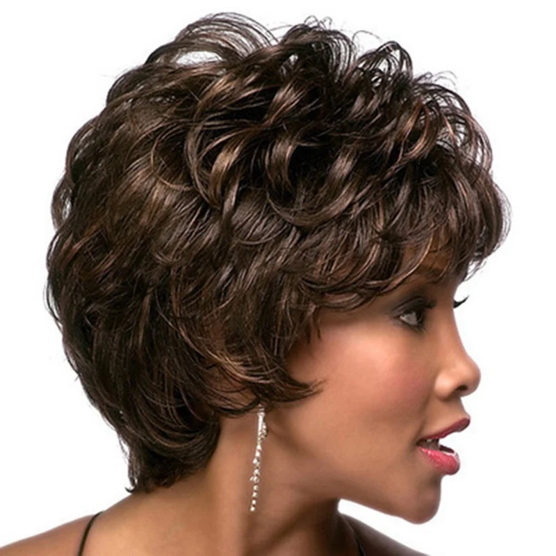 short hair synthetic wigs for black women nature wave wavy curly synthetic wig cheap short ombre wigs free global shipping