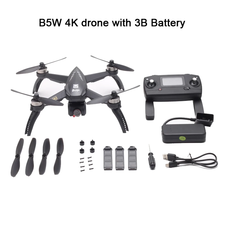 B5W Black 4K 3B BX MJX Bugs 5W B5W gps бесщеточный Радиоуправляемый квадрокоптер с 5G 4K Wifi FPV камерой HD авто возврат Vs Hubsan H501S Профессиональный Дрон - Цвет: B5W Black 4K 3B BX