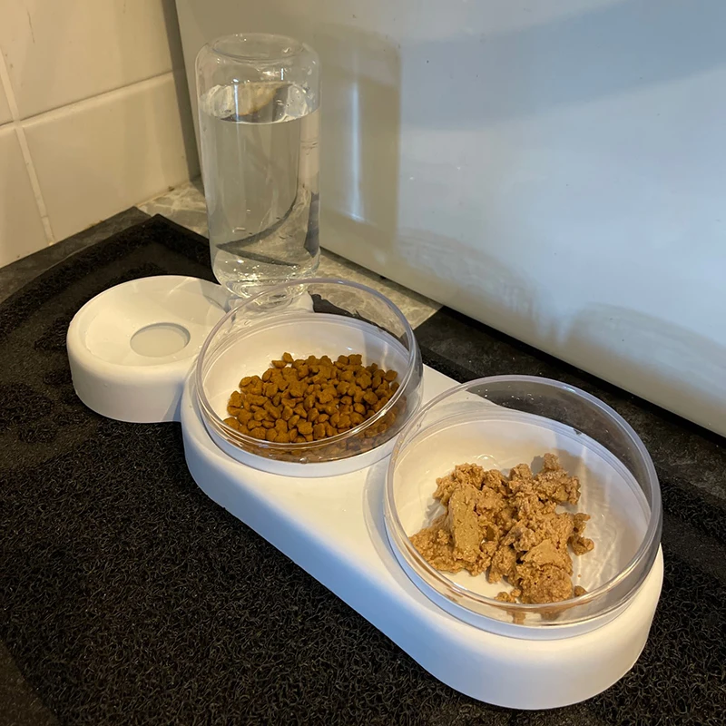

Автоматическая миска для домашних животных, кошка, емкость для еды с водяным фонтаном, Аксессуары для кошек, поднятая миска для питья, миски ...