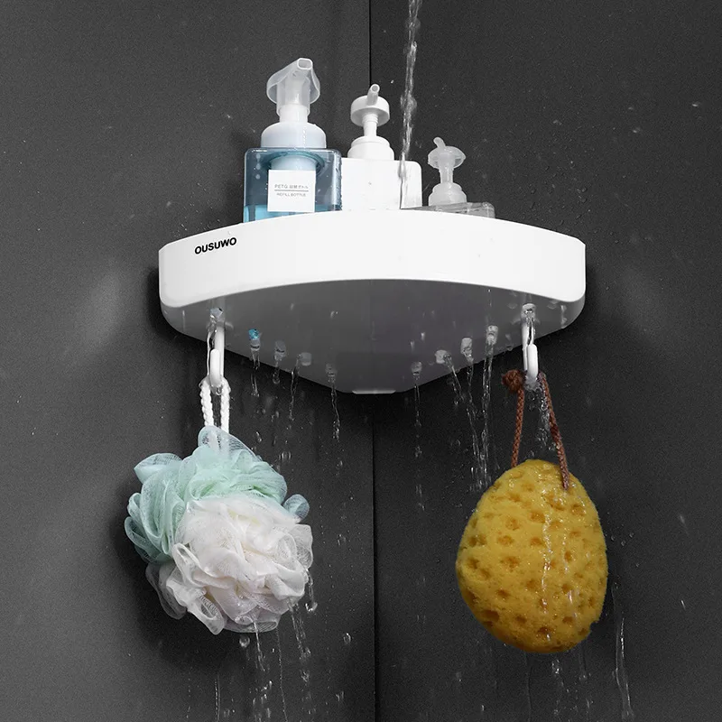 Bathroom Accessories Wall-mounted Drainage Shelf Plastic Triangle Storage Wall Mounted for | Дом и сад